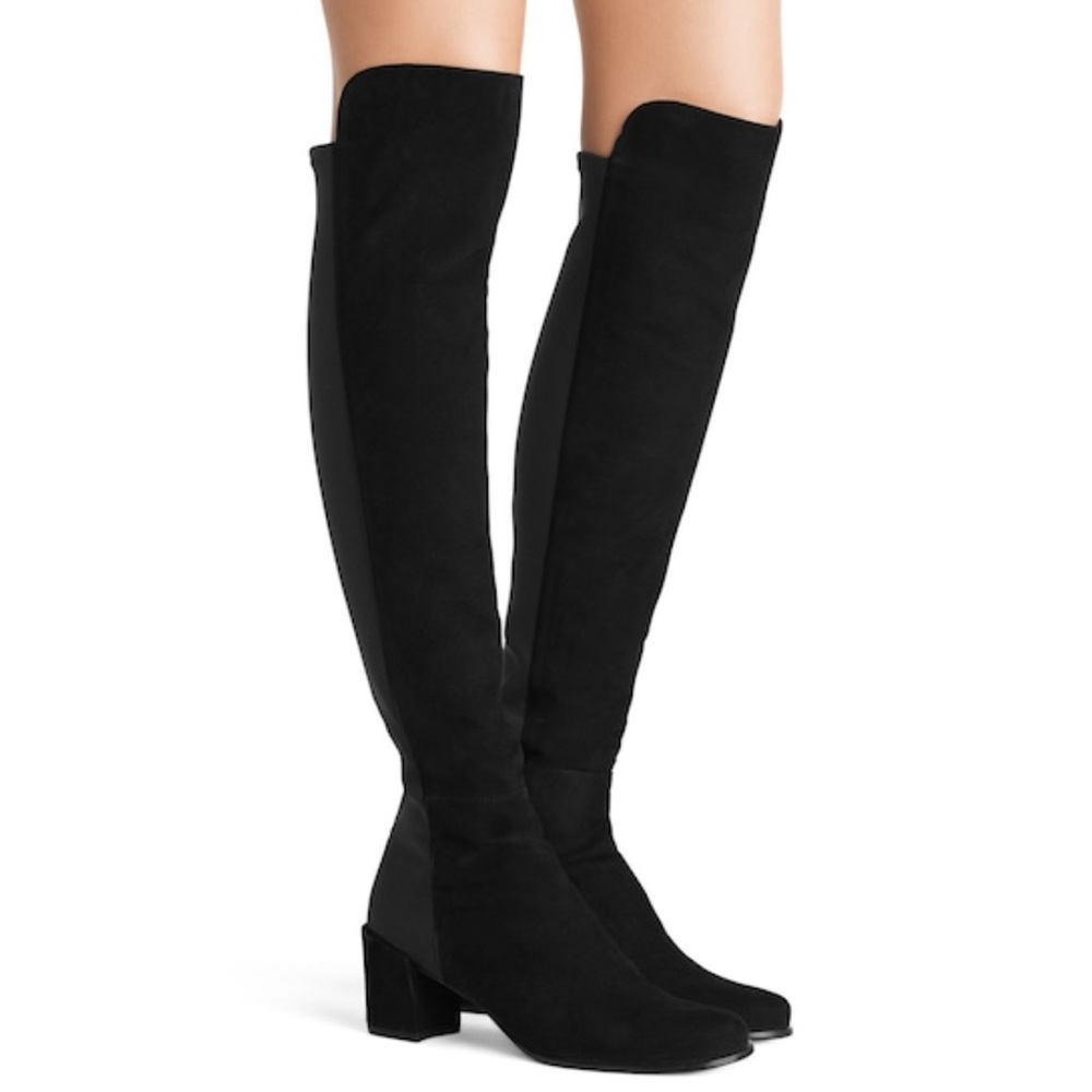 🔥New! CITY BLOCK BOOT From Stuart Weitzman - Black Suede